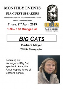 U3A April Poster